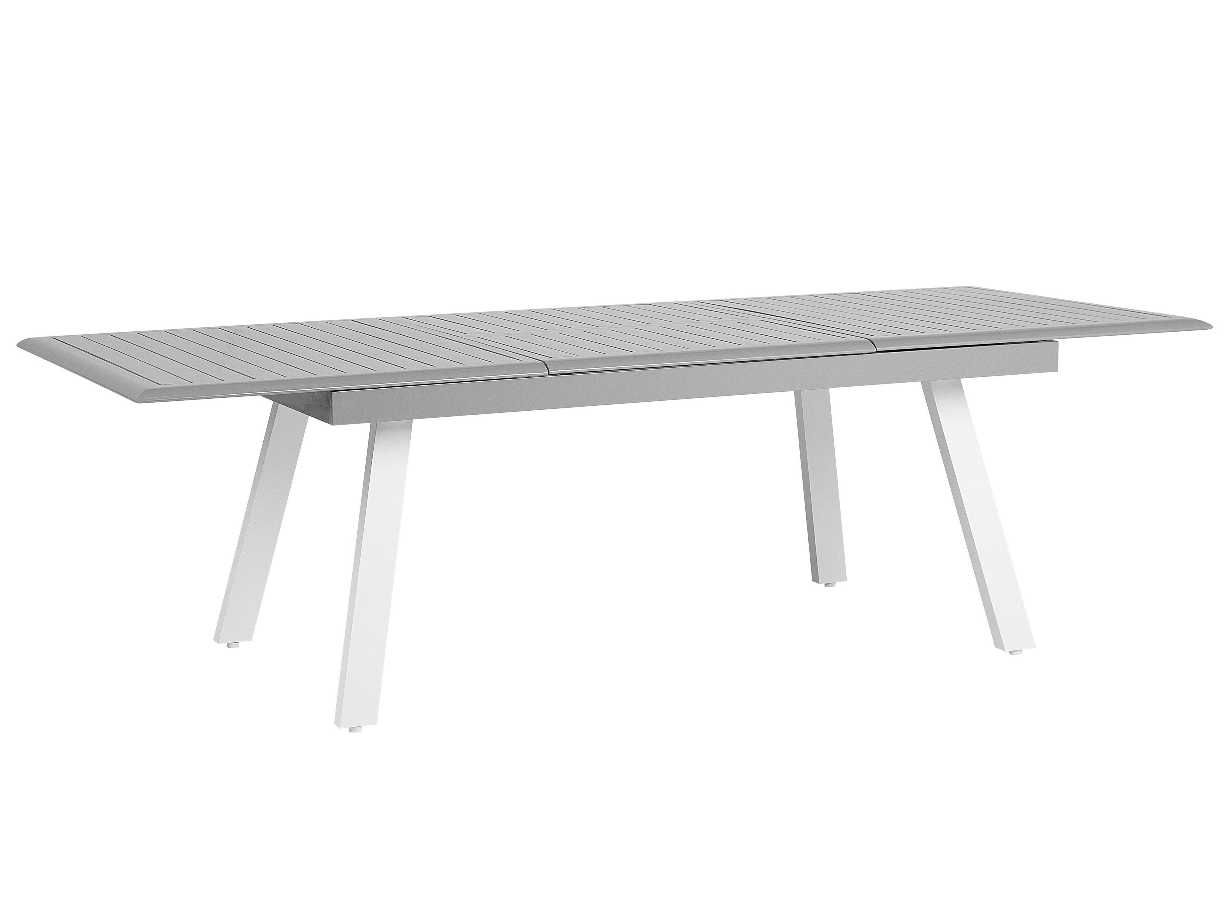 Uitschuifbare tuintafel PERETA 175/255 cm 100 cm Metaal Lichtgrijs
