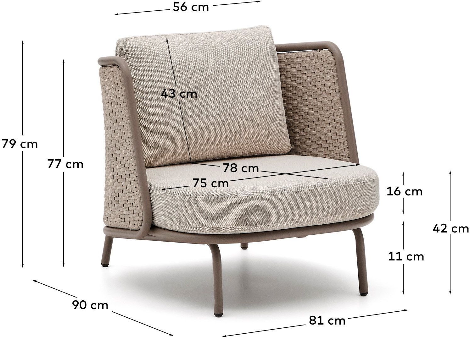 Kave Home   Sedalis Outdoor Fauteuil