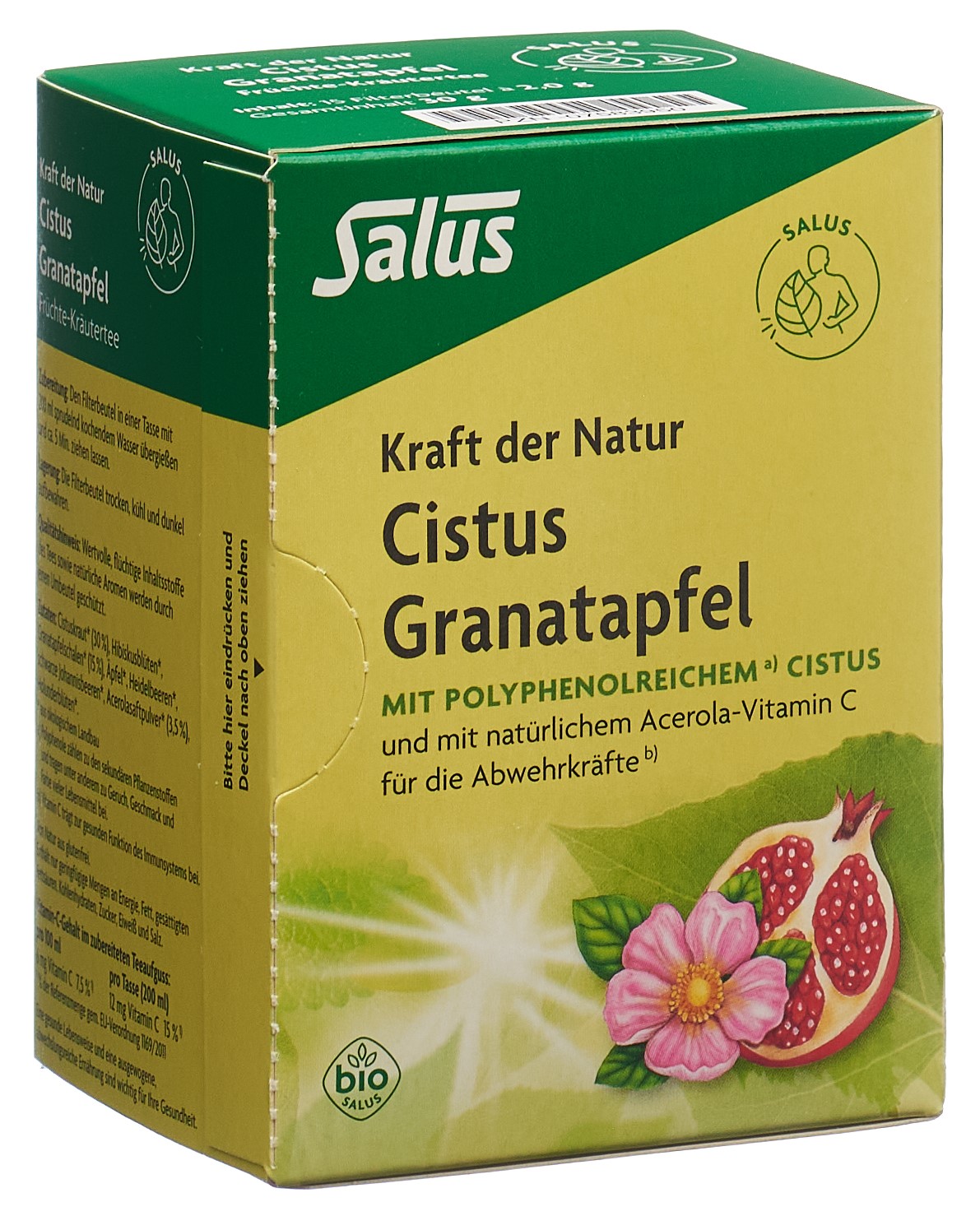 SALUS Kraft der Natur Tee Tees Cistus Granatapfel Bio Btl 15 Stk