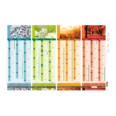 Calendrier rembordé 65x23 cm - 1 décor plantation - 1 année / face Hamelin