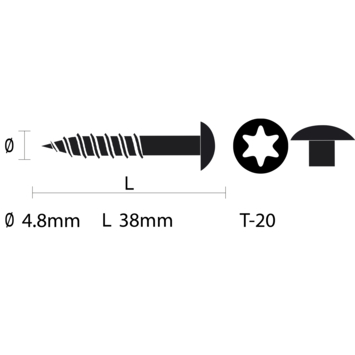 GAMMA compactplaatschroef RVS 4,8x38 mm groen 10 stuks