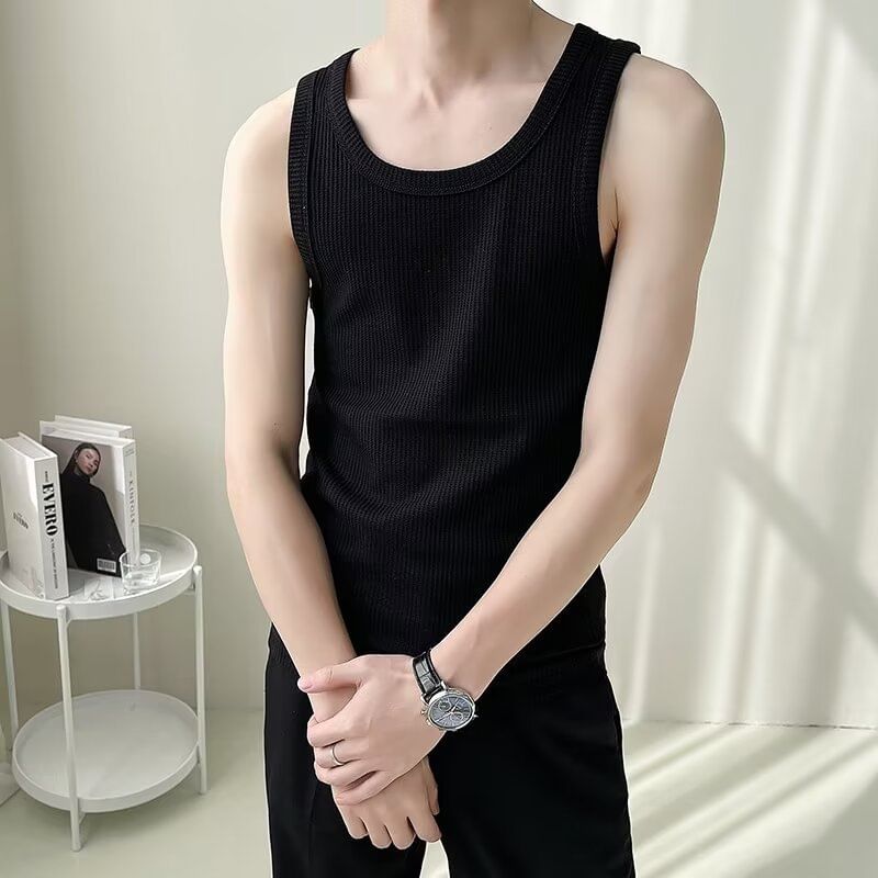 Acritus - Tanktop met ronde hals en effen patroon