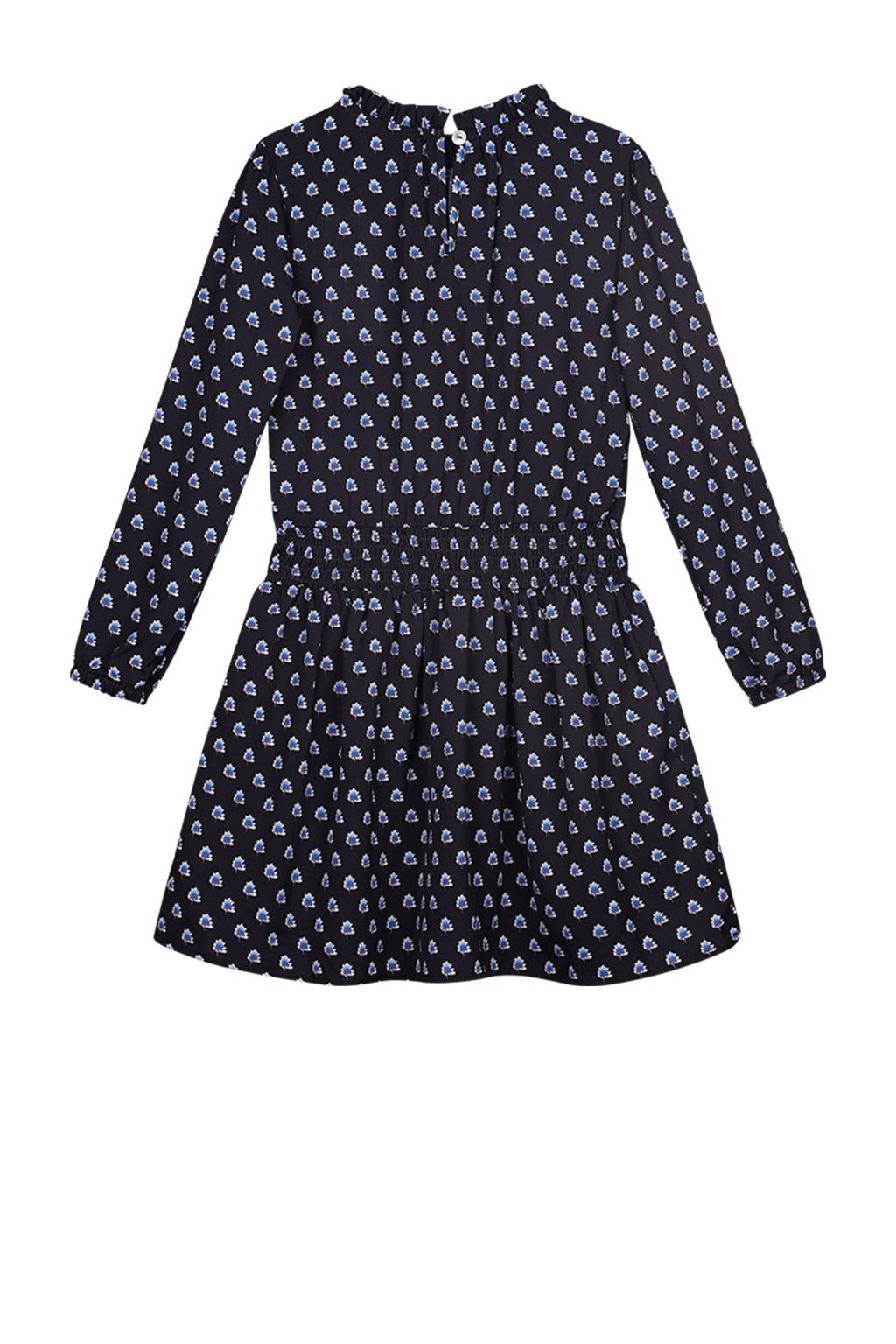 Moodstreet jurk Dewi met all over print en ruches zwart