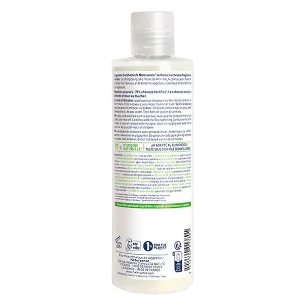 Shampoo Fortificante Reparador Natessance com Óleo de Rícino 250ml