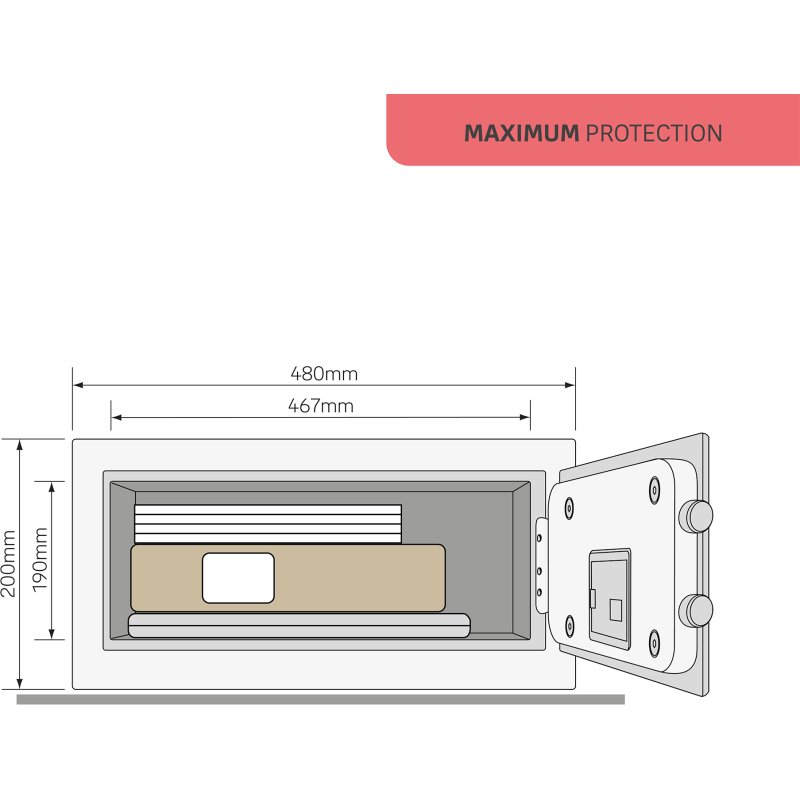 Coffre-fort Protection Maximum Haute Sécurité motorisé 24.8 Litres spécial PC - serrure électronique Yale