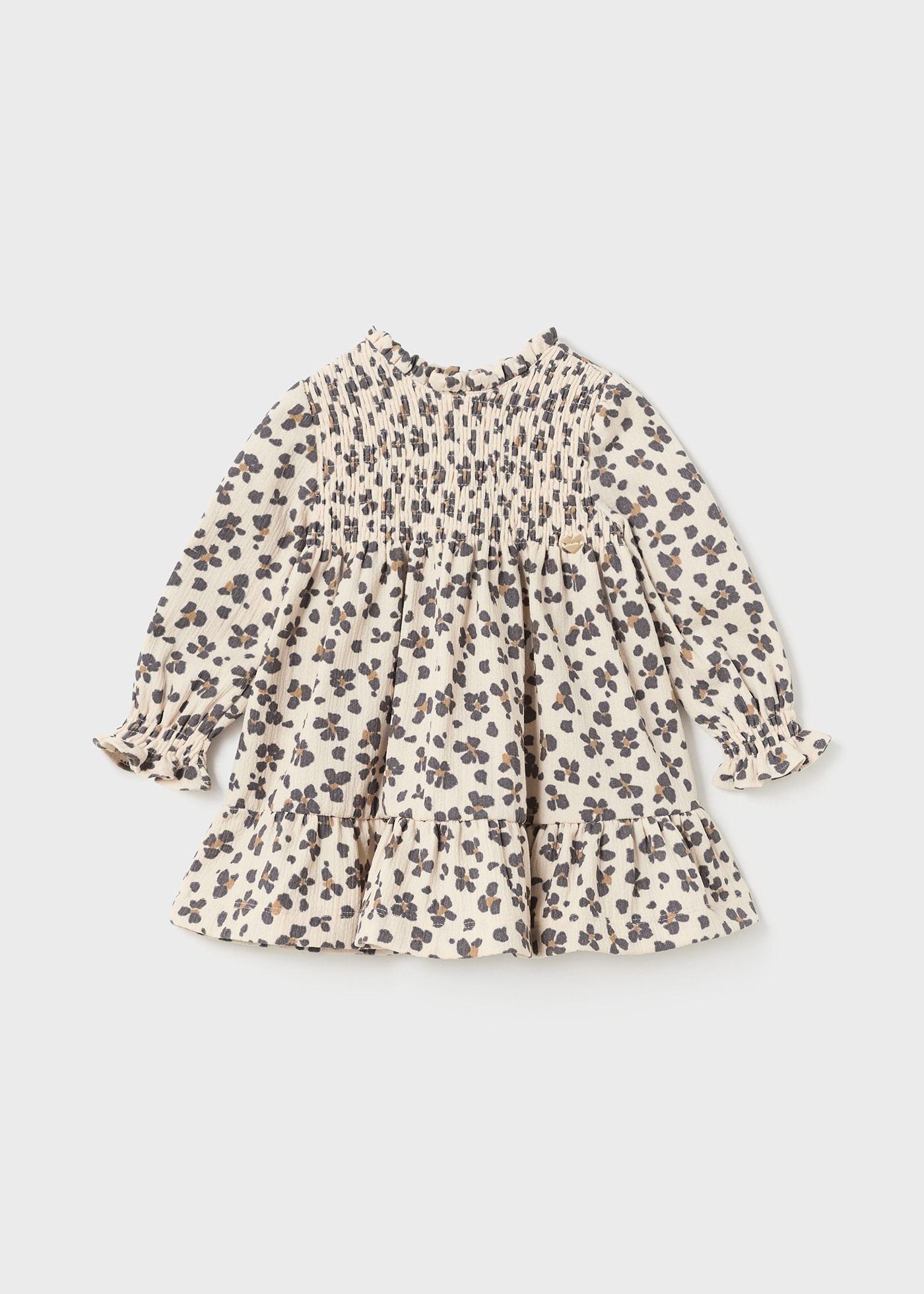 Vestido infantil com estampa smock