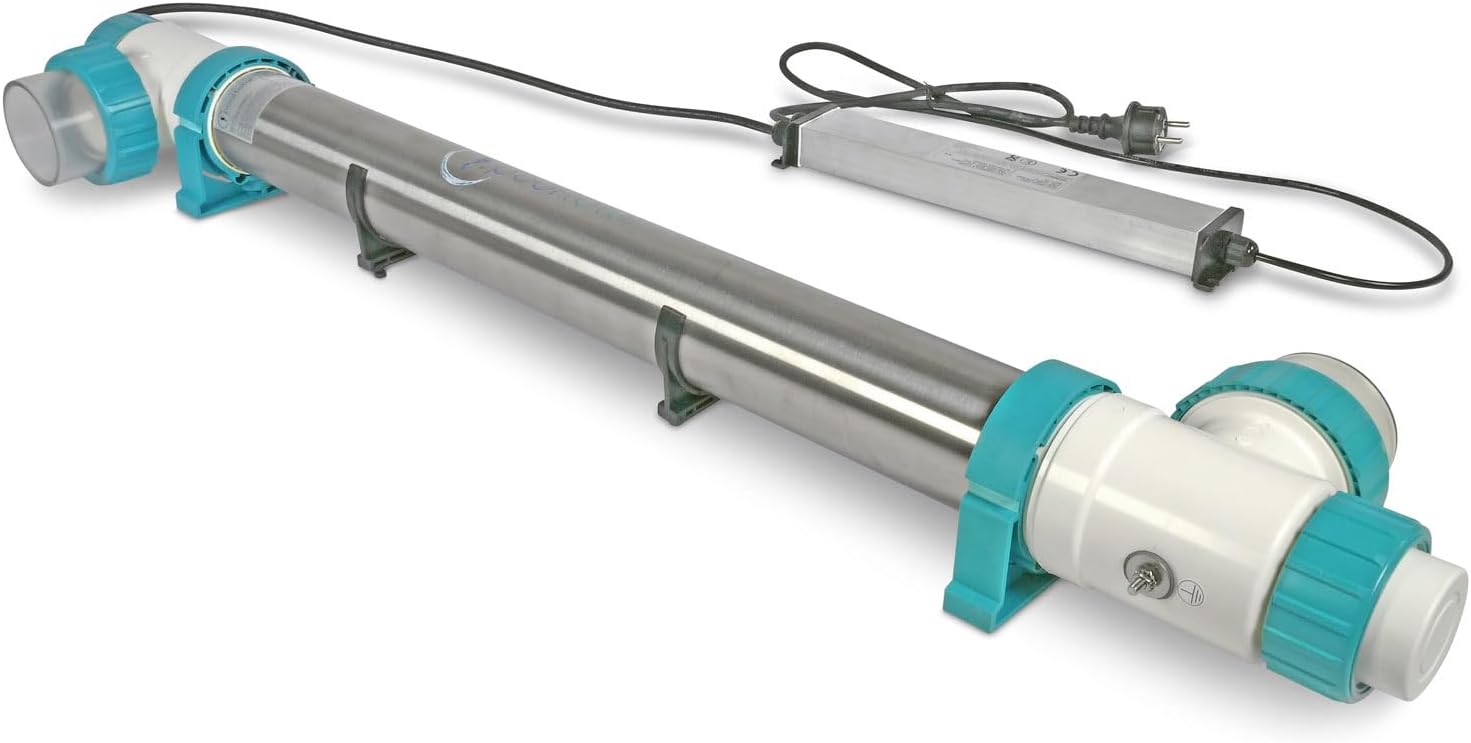 Premium 40W UVC Klärer Duplex (Salzwasser) Wasserklärer mit UV Lampe Teichklärer Entkeimungsgerät für Schwimmbecken und Pool Vorklärgerät Effizient Umweltfreundlich Sauber Klares Wasser