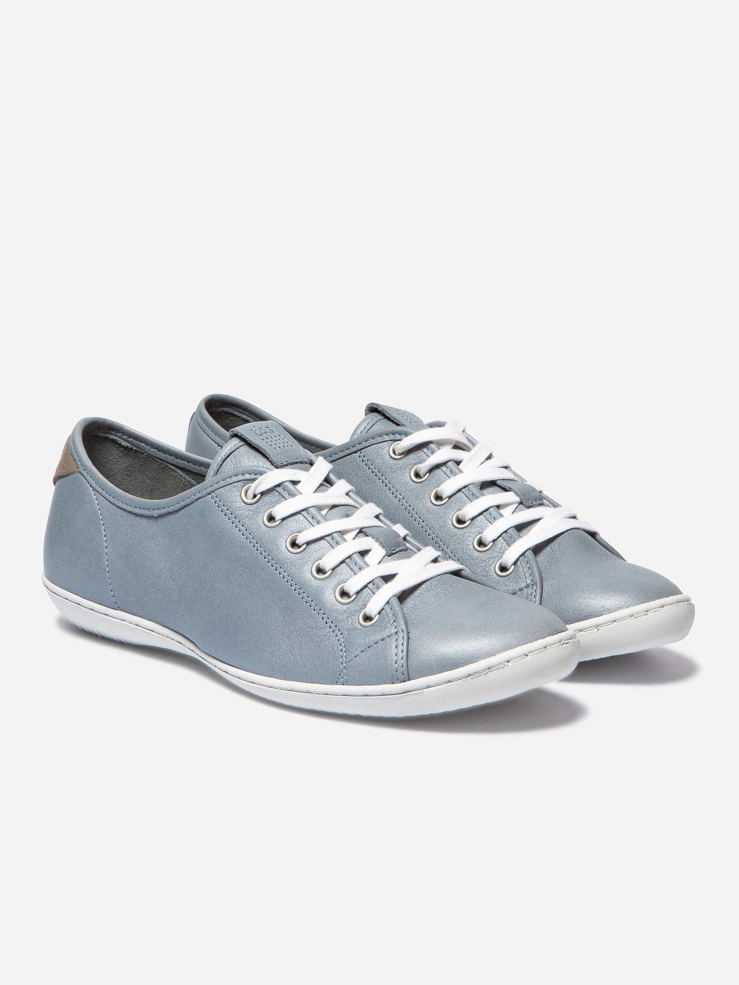 Baskets Femme Tout Cuir Souple Bleu