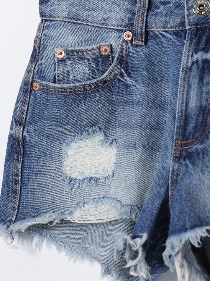 Shorts jeans rasgados - Índigo