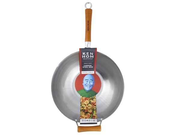 Ken Hom Excellence, Rund, Wok-/stekepanne, Stål, Tre, Kull stål, 36 cm