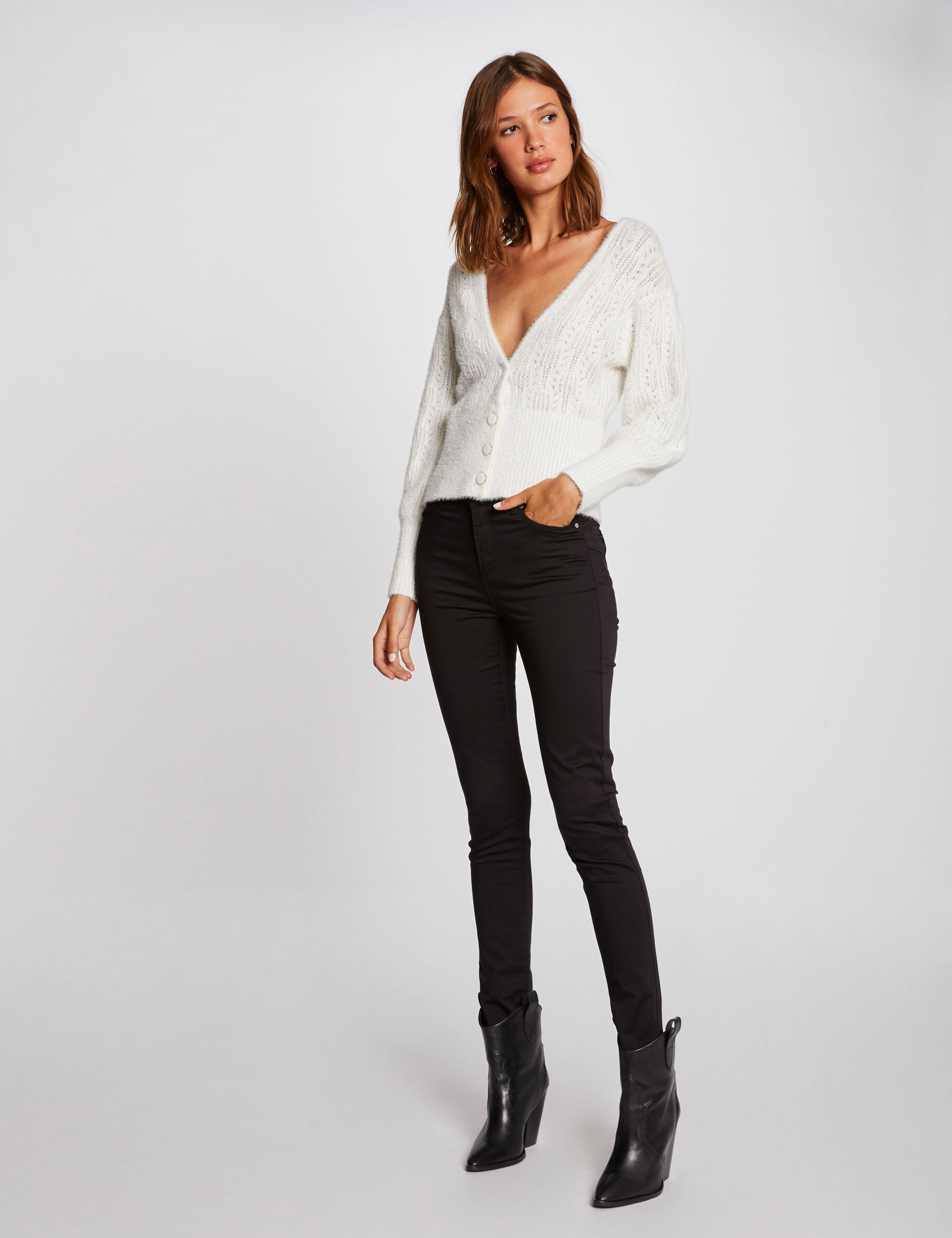Pantalon slim taille standard noir femme - noir