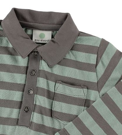 En Fant Polo Bluse - Mint/Gr?stribet m. Lomme