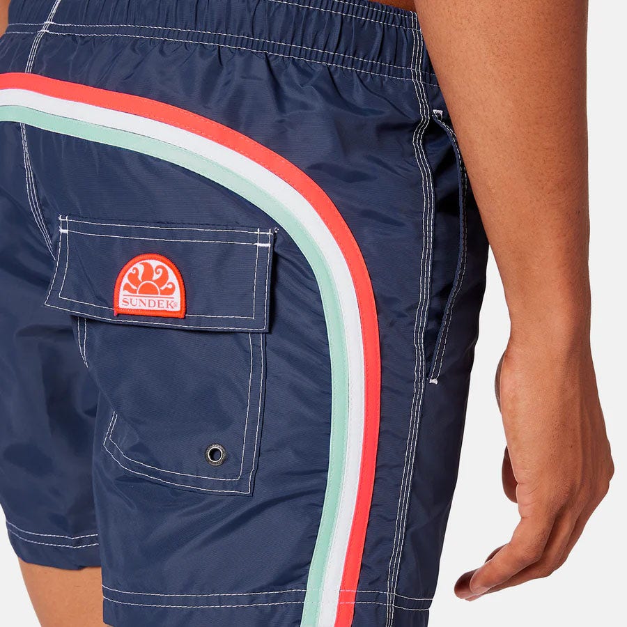 Sundek  Stretch Waist Mid-Length Boardshort