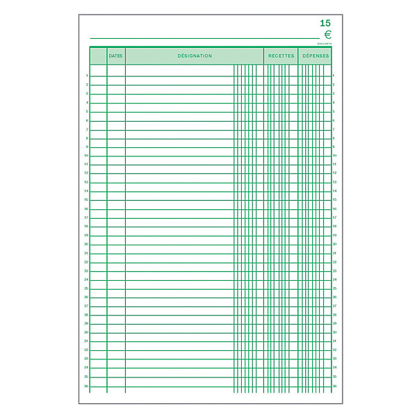 Manifold autocopiant pré-imprimé recettes-dépenses dupli Exacompta format A4, lot de 5