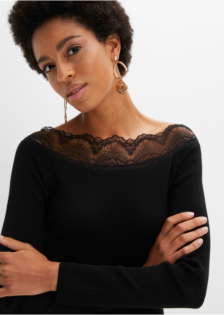 Robe en maille à dentelle
