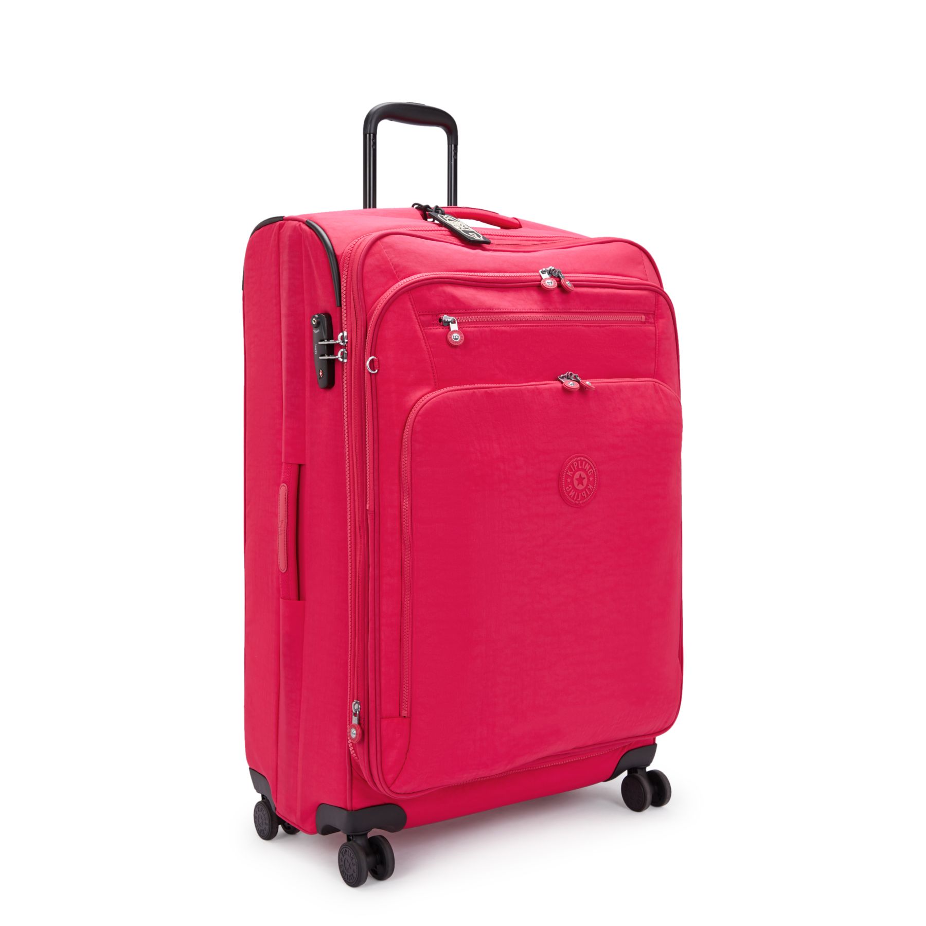 NEW YOURI SPIN L Grande Valise Extensible à Roulettes avec Poignée Télescopique - Confetti Pink