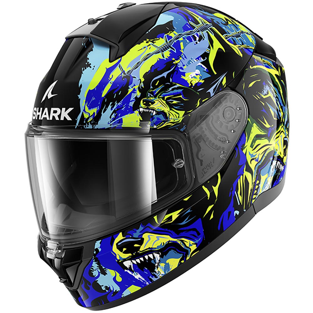 Shark - Casque Ridill 2 Racing Beast Noir / Bleu / Jaune fluo / Brillant