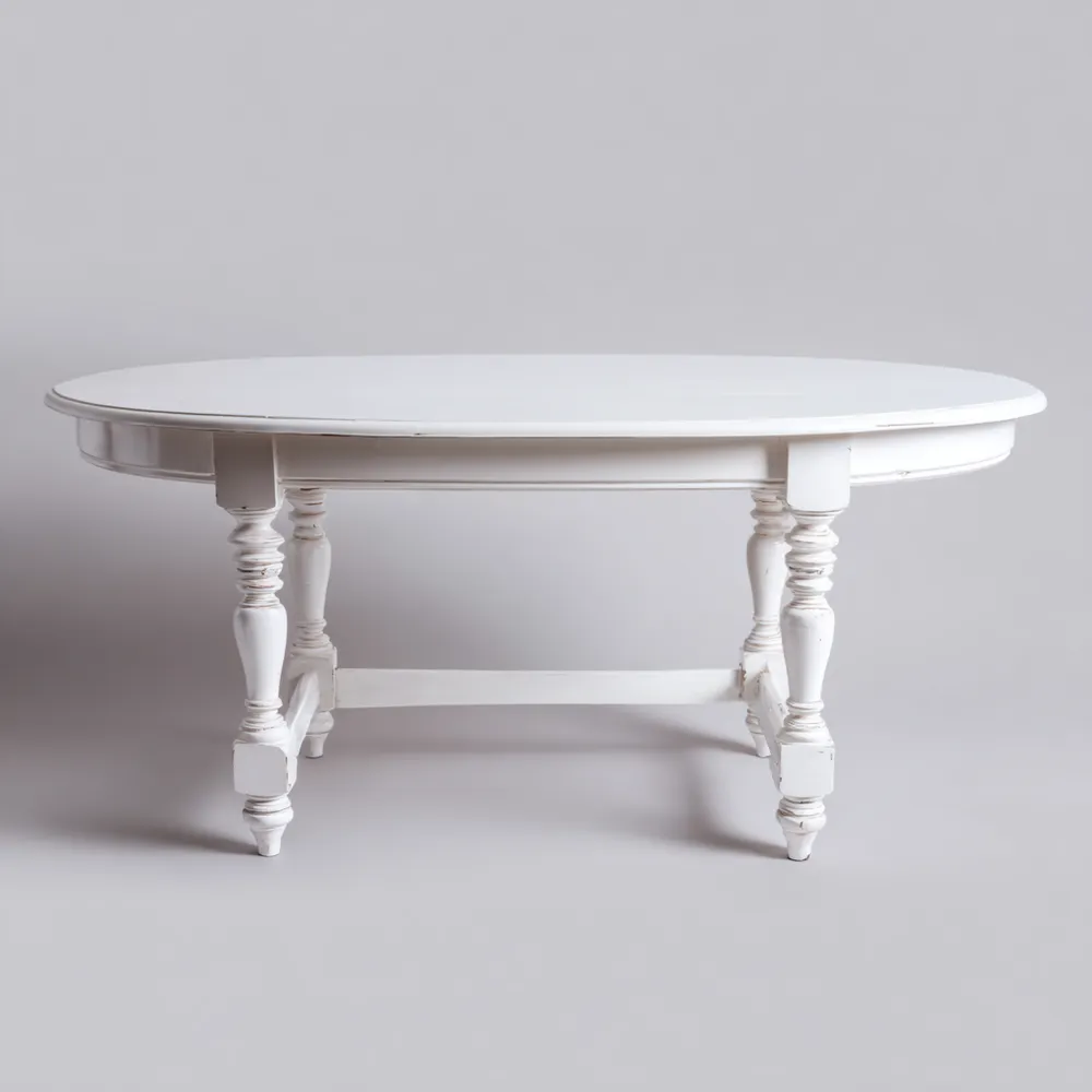 Esstisch Holz Oval 160x90x75 cm – Weiß – Klassisches Design