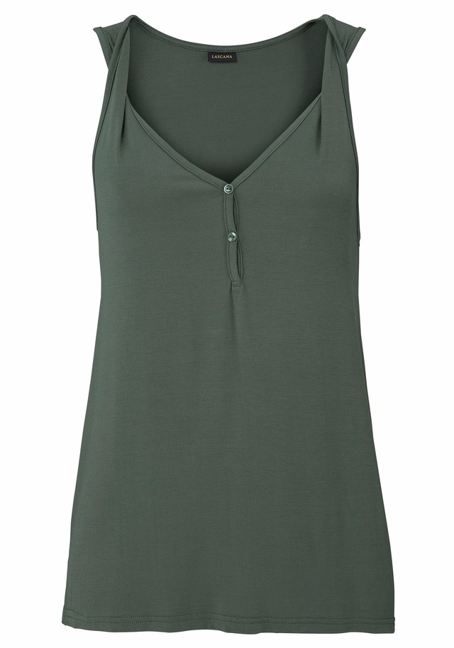 LASCANA Strandtop , mit gedrehten Trägern und Knopfleiste, elastisches Damentop