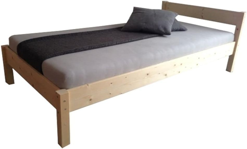 Seniorenbett 100x200 erhöhtes Bett mit Kopfteil Massivholzbett Holzbett Holz 100cm (Betthöhe 55cm, 100 x 200 cm)