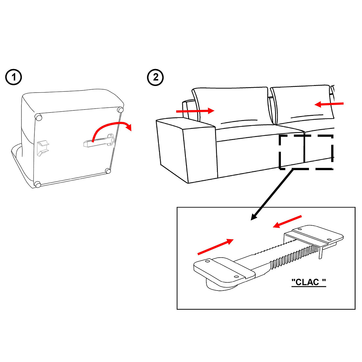 LA REDOUTE INTERIEURS<br>Canto modular de veludo canelado, Sete