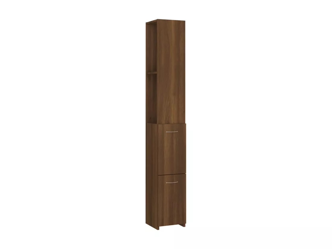 Armoire de bain chêne marron 25x26,5x170 cm bois d'ingénierie