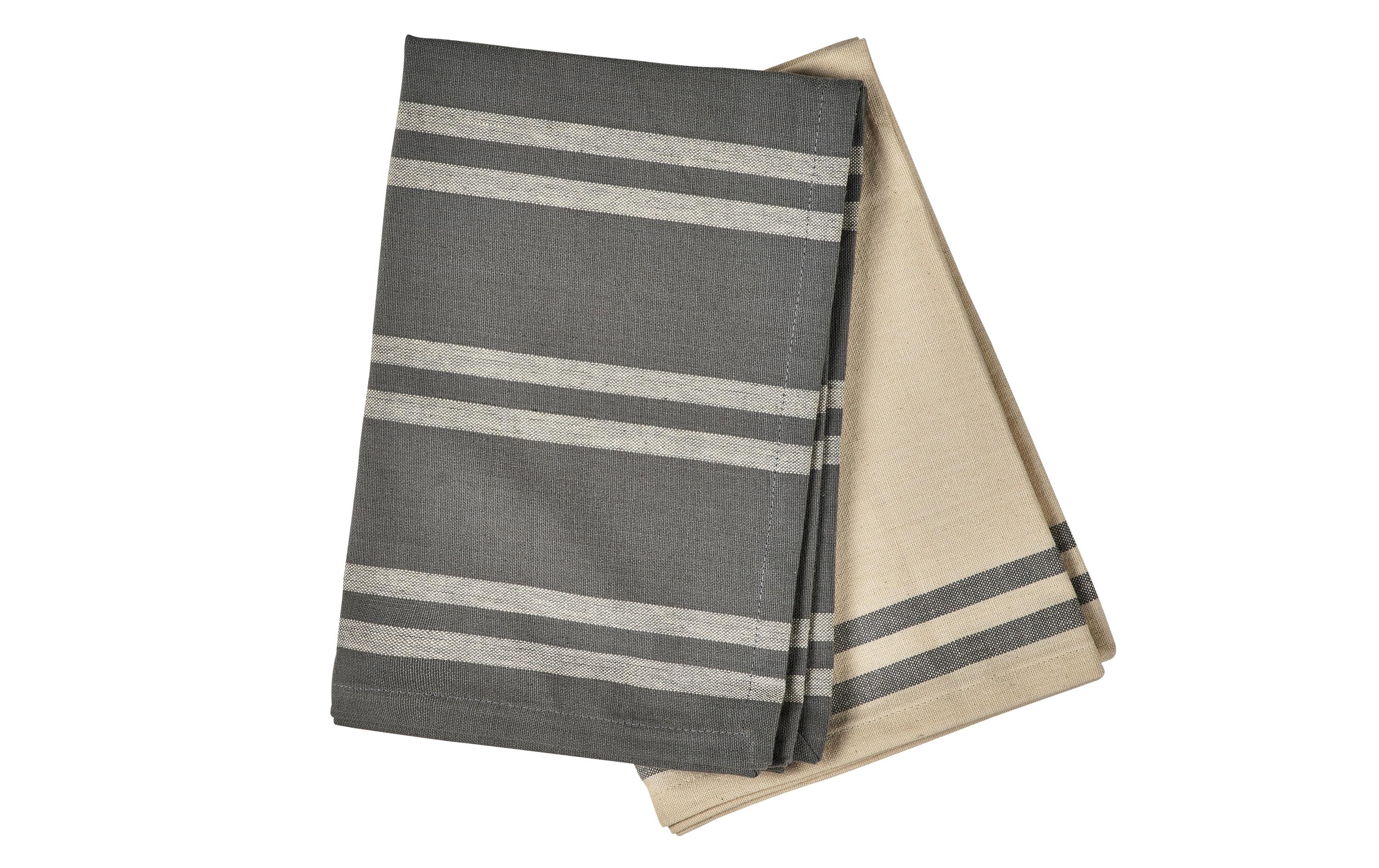 Geschirrtuch-Set Soft 2 Stück, Beige/GrauGeschirrtuch 2er-Set