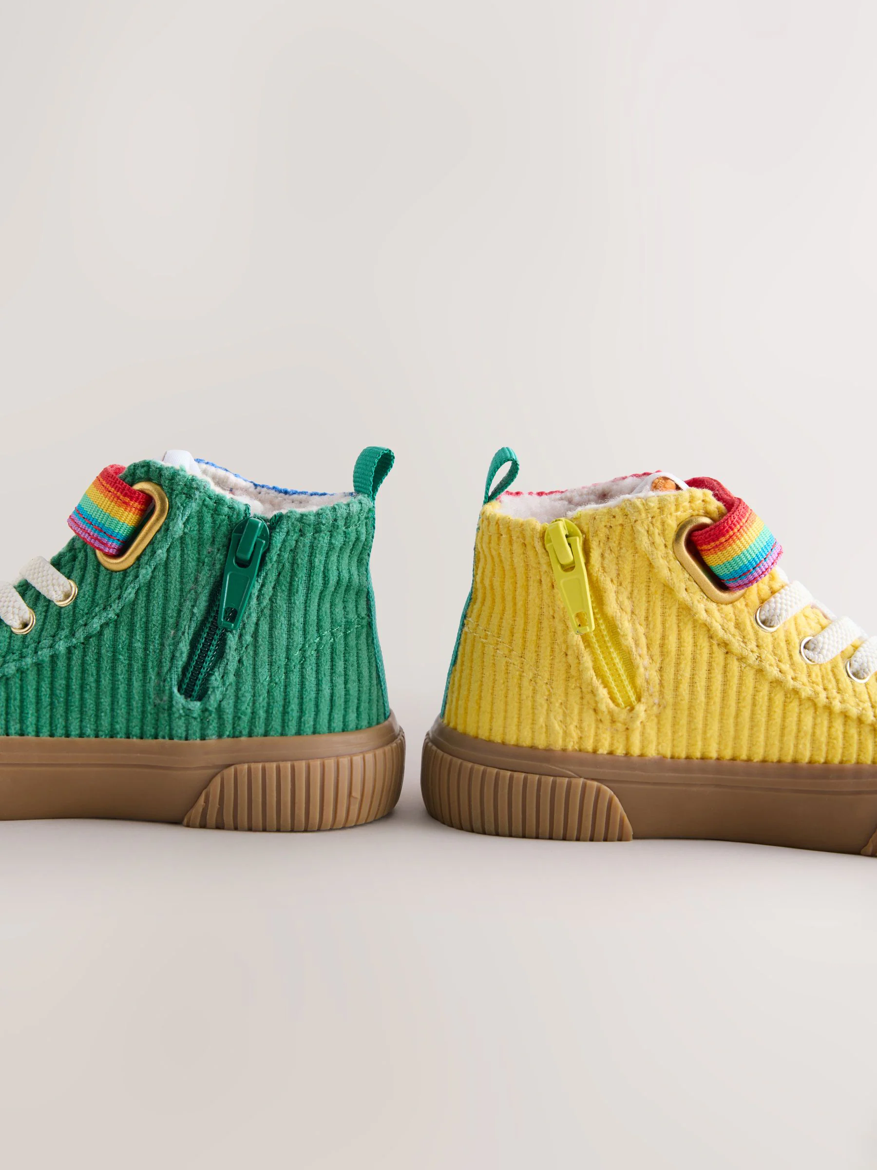 Regenboogprint - Little Bird by Jools Oliver Corduroy Borg Lined Hi-Top Trainers