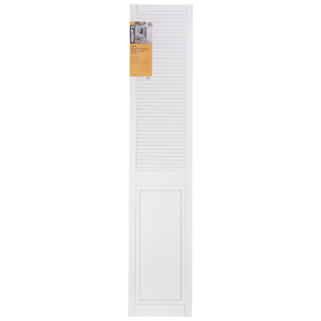 CanDo deur louvre dicht met paneel wit 198x39,4 cm