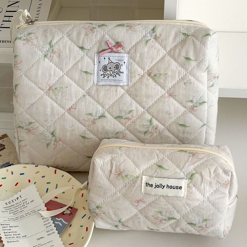 ZenlyHabit - Clutch / make-uptas / etui met olifantenapplicatie (verschillende ontwerpen)