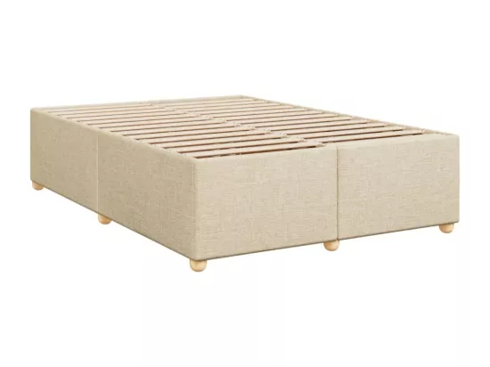 Sommier à lattes de lit avec matelas Crème 160x200 cm Tissu