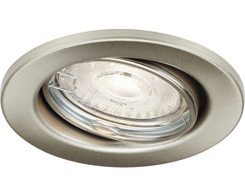 LED inbouwspots set, 3-delig, dimbaar, IP23, 3 x 5W, 3 x 460 lm, 3000 K, draaibaar, nikkel/mat, Ø 8,6/6,8 cm, 230V