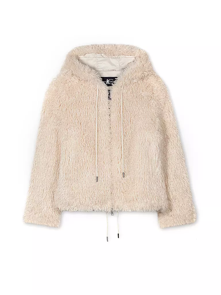 LUISA CERANO Jacke in Felloptik creme