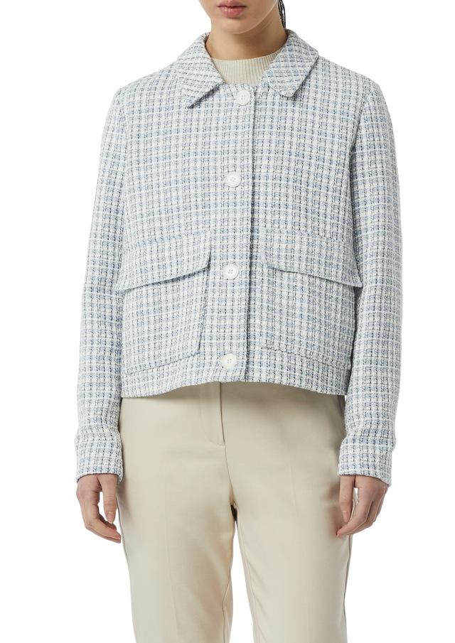 Comma Kurzjacke aus Tweed, in verkürzter Form
