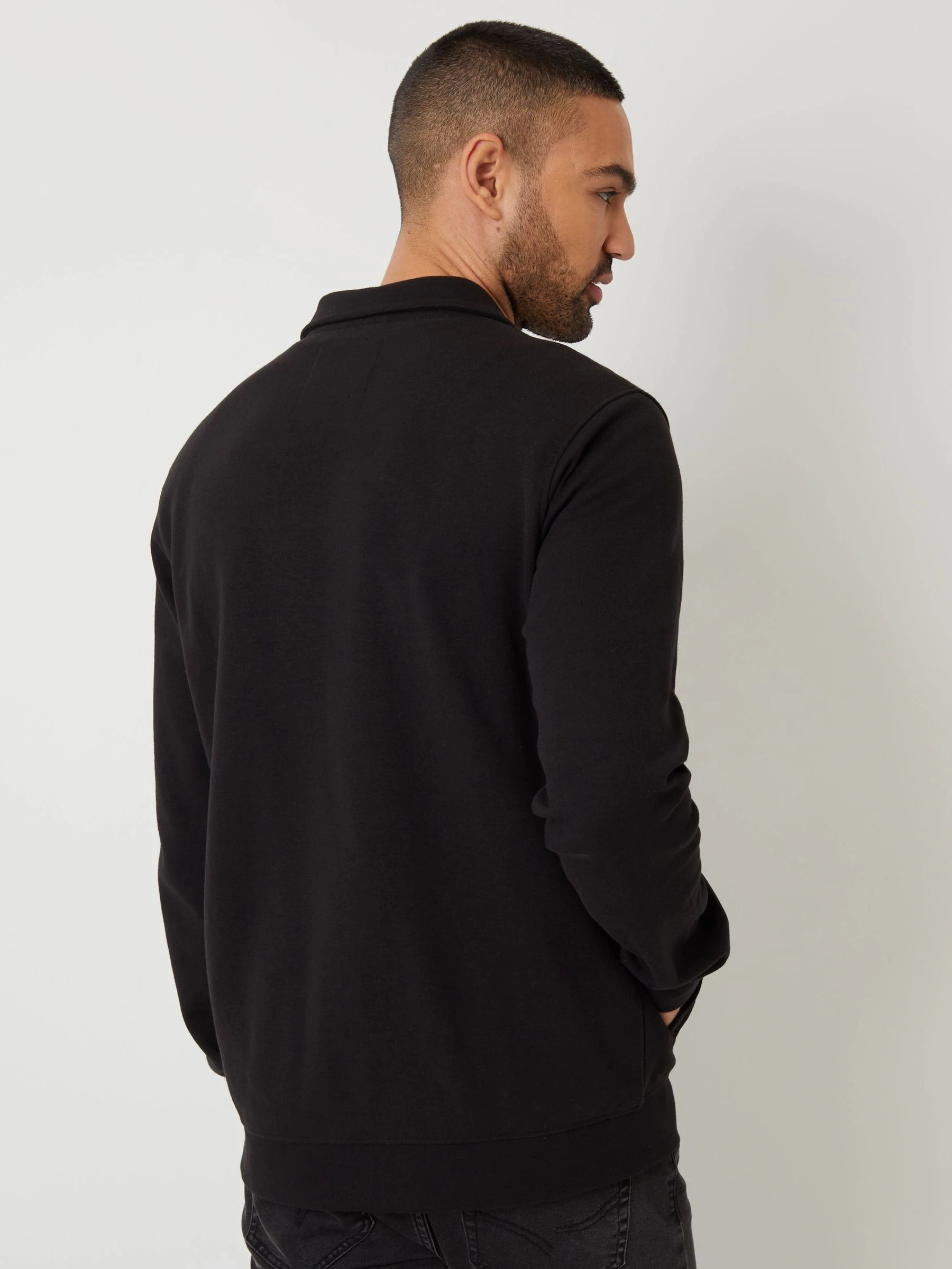 Zwart - Threadbare Pique Zip Through Shacket