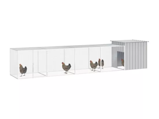 Cage pour poules Gris 500x91x100 cm Acier galvanisé
