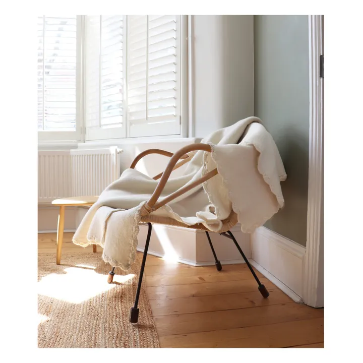 Camomile London Couverture en laine mérinos | Ivoire
