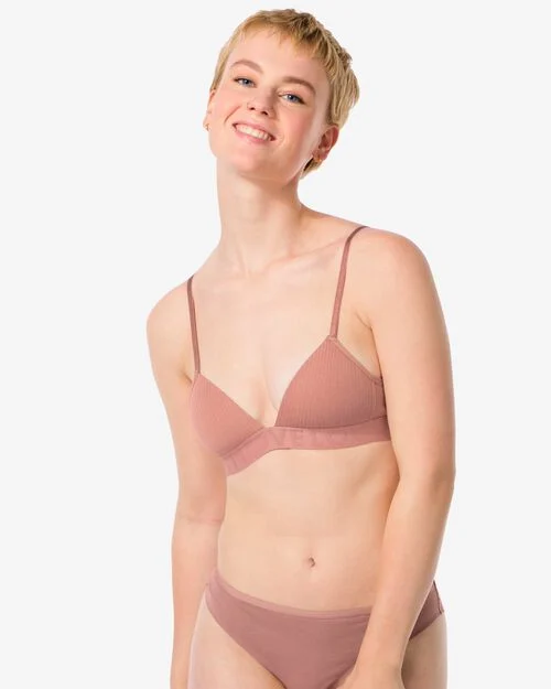 soutien-gorge préformé sans armatures marron clair