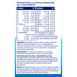 Davitamon Junior 3  Kauwtablet Vitamines Multivrucht 120KTB