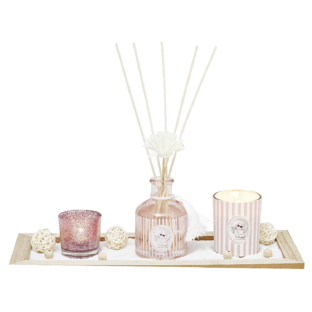 Coffret plateau senteur rose