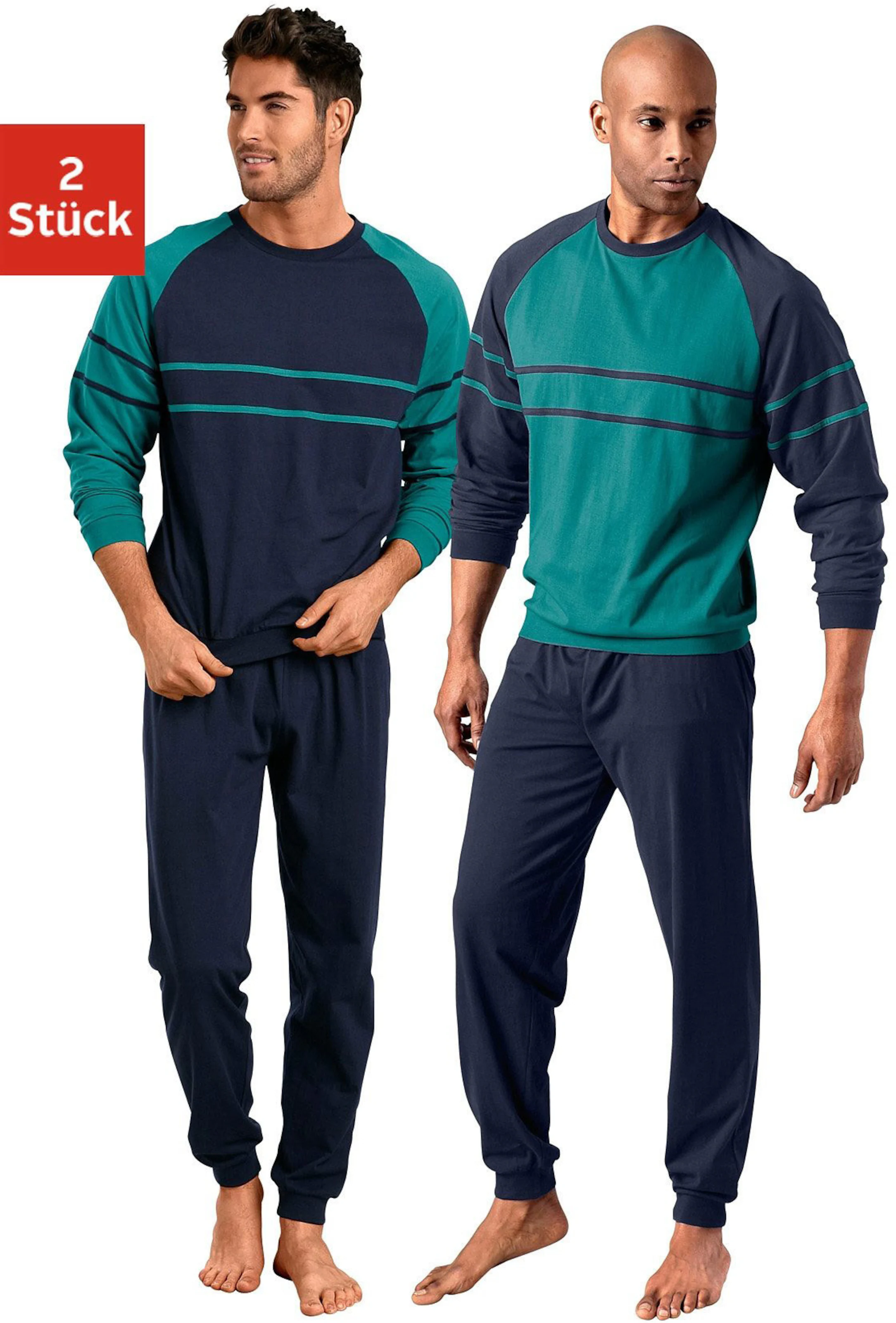 Pyjama in grün, marine