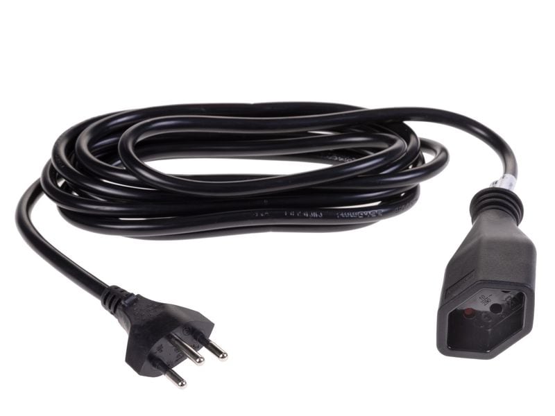 FURBER.power Verlängerungskabel T13-T12 2 m Schwarz Stromkabel H05VV-F 3G1.00
