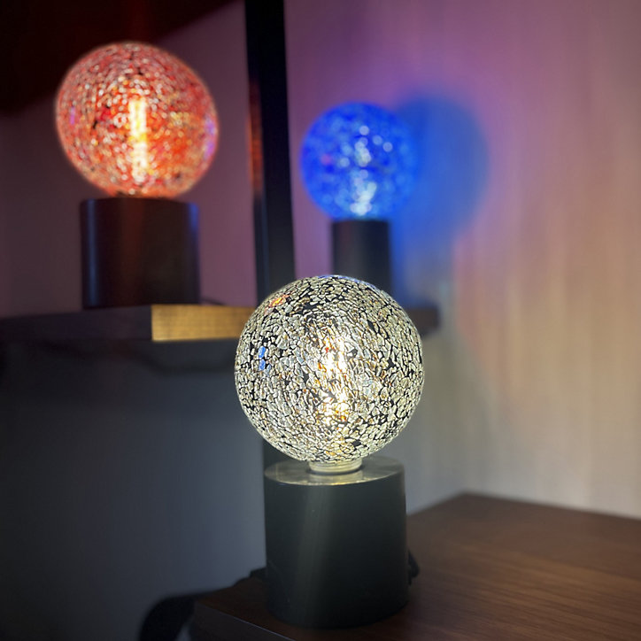 Ampoule LED E27 globe mosaïque Ø12,5cm 470lm blanc chaud Girard Sudron