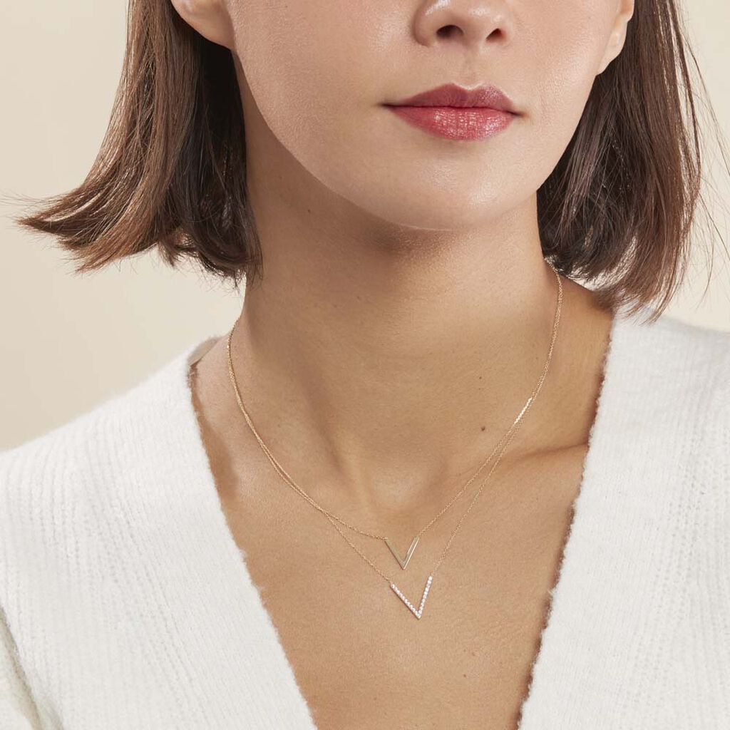 Collier Daina Or Jaune Oxyde De Zirconium