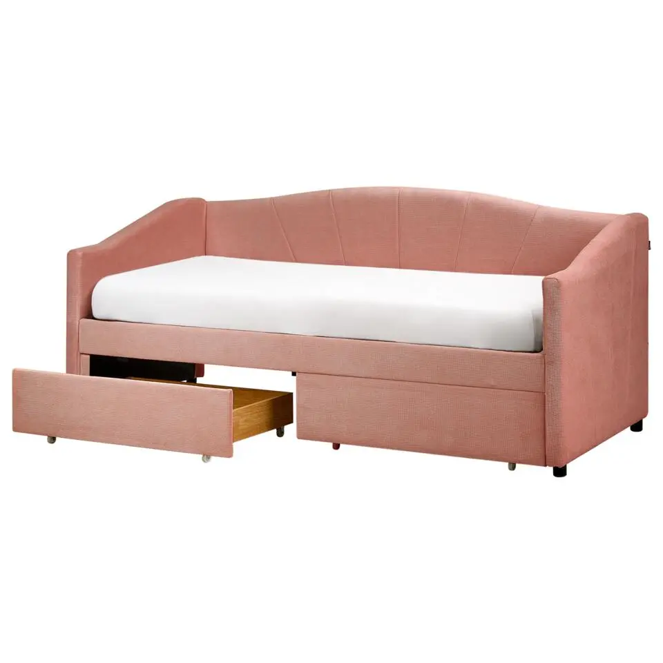 VITTEL - Bed met opberger - Roze - Polyester