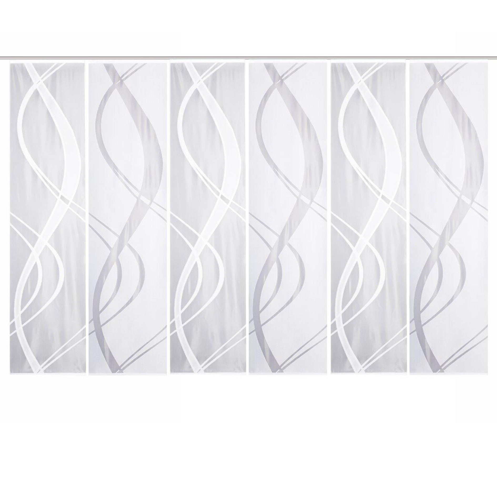 6-teiliges Schiebevorhang-Set TIBASO - transparent-weiß - je 57x225 cm