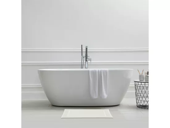 Tapis de bain uni en coton éponge Oeko-Tex 50x70cm