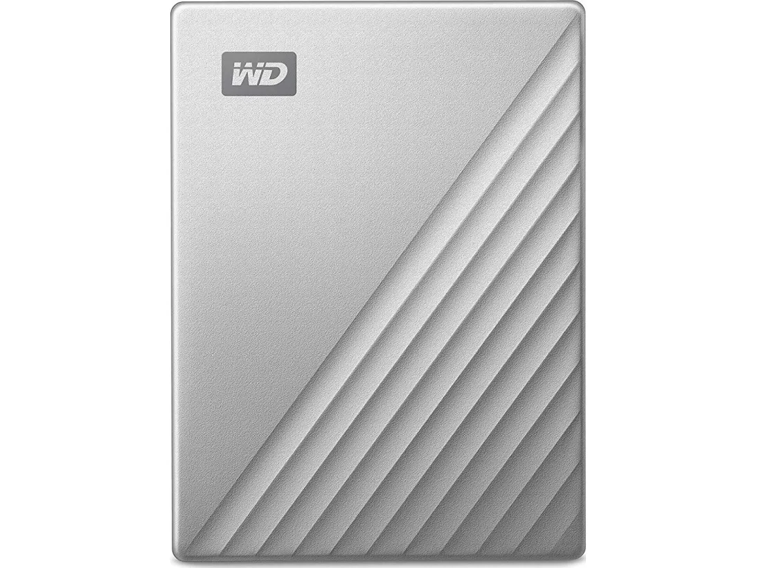 WD My Passport Ultra for Mac WDBPMV0040BSL - Harddisk - krypteret - 4 TB - ekstern (bærbar) - USB 3.0 (USB-C stikforbindelse) - 256-bit AES - sølv