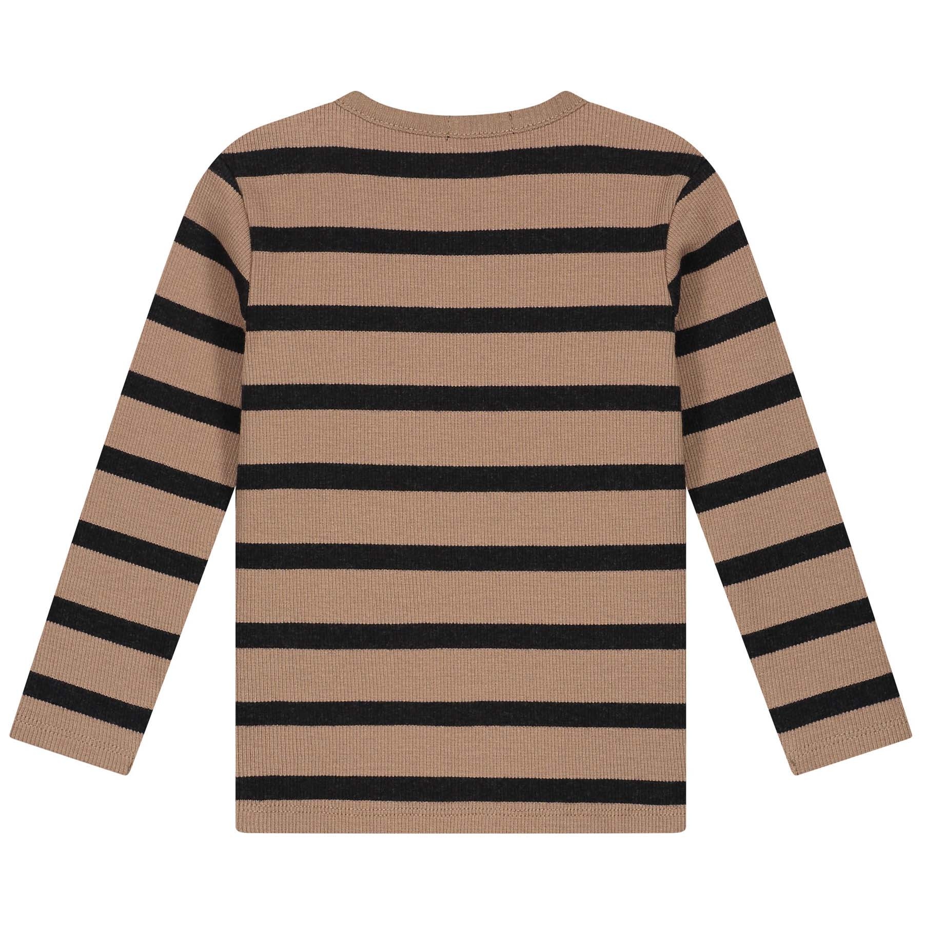 Sweet Petit peuter shirt Sepp lange mouwen strepen taupe