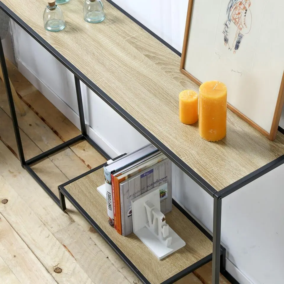 CALICOSY - Sidetable - Eikenhouten decor - 80x120x
